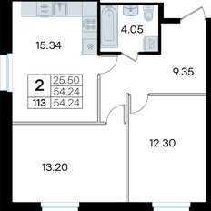 Квартира 54,2 м², 2-комнатная - изображение 3