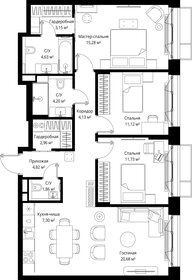 Квартира 91,9 м², 3-комнатная - изображение 2
