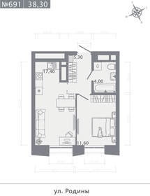 Квартира 38,3 м², 1-комнатная - изображение 1