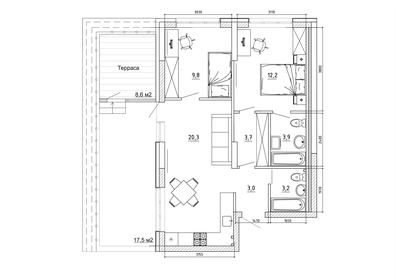 Квартира 83,5 м², 2-комнатная - изображение 2