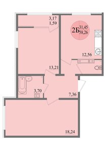 Квартира 58,3 м², 2-комнатная - изображение 2