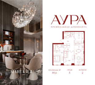 Квартира 89,6 м², 2-комнатная - изображение 1