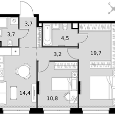 Квартира 60 м², 2-комнатная - изображение 1