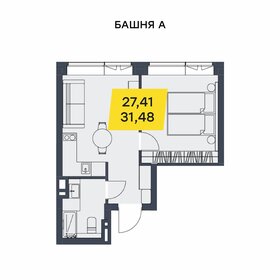 Квартира 31,5 м², 1-комнатные - изображение 1