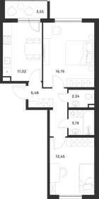Квартира 53,4 м², 2-комнатная - изображение 1