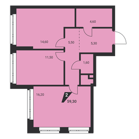 Квартира 59,2 м², 2-комнатная - изображение 3
