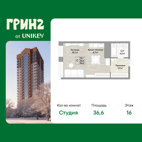 Квартира 36,6 м², 1-комнатная - изображение 1