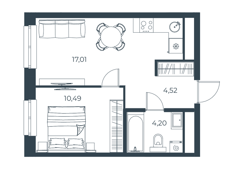 36,2 м², 1-комнатная квартира 7 860 000 ₽ - изображение 51
