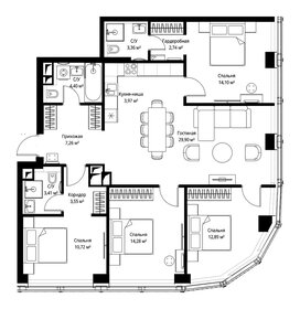 Квартира 113,9 м², 4-комнатная - изображение 2