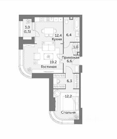 Квартира 64,9 м², 2-комнатная - изображение 1