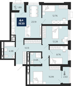 Квартира 98,7 м², 4-комнатная - изображение 1