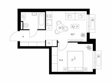 Квартира 32 м², 1-комнатная - изображение 1