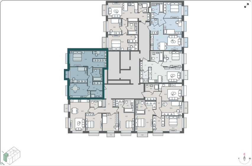 121,2 м², 2-комнатная квартира 18 180 000 ₽ - изображение 95