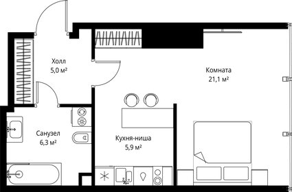 Квартира 38,3 м², студия - изображение 2