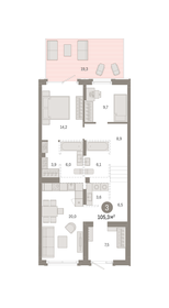Квартира 105,3 м², 2-комнатная - изображение 1