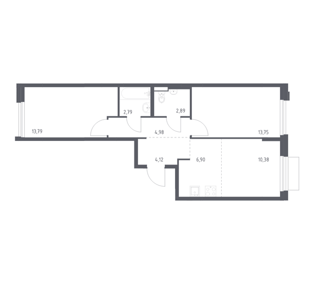 55,8 м², 2-комнатная квартира 10 500 000 ₽ - изображение 89