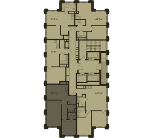 Квартира 59,6 м², 2-комнатная - изображение 2