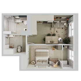 Квартира 42,8 м², 1-комнатная - изображение 2