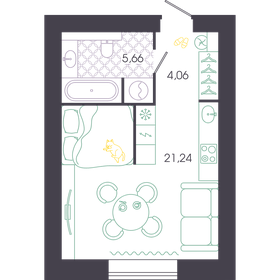 Квартира 31 м², студия - изображение 1
