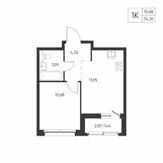 Квартира 34,4 м², 1-комнатная - изображение 2