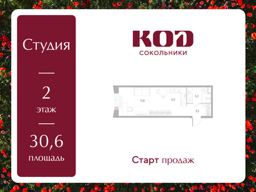 Квартира 30,6 м², студия - изображение 1