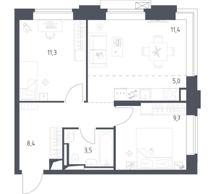 Квартира 49,3 м², 2-комнатная - изображение 1