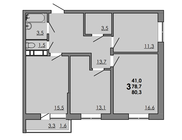 60,1 м², 3-комнатная квартира 10 100 000 ₽ - изображение 10