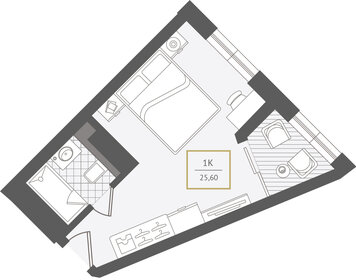 Квартира 26,2 м², 1-комнатные - изображение 1