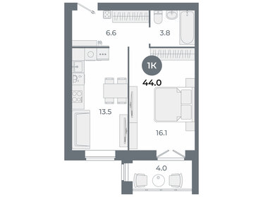 Квартира 44 м², студия - изображение 1