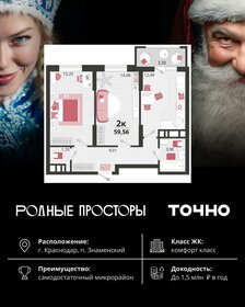 Квартира 59,6 м², 2-комнатная - изображение 1