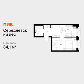 Квартира 34,1 м², 1-комнатная - изображение 1
