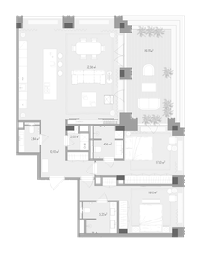 Квартира 122,1 м², 2-комнатная - изображение 2