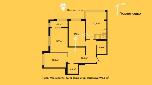 Квартира 198,6 м², 4-комнатная - изображение 1
