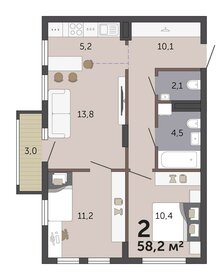 Квартира 58,2 м², 2-комнатная - изображение 2