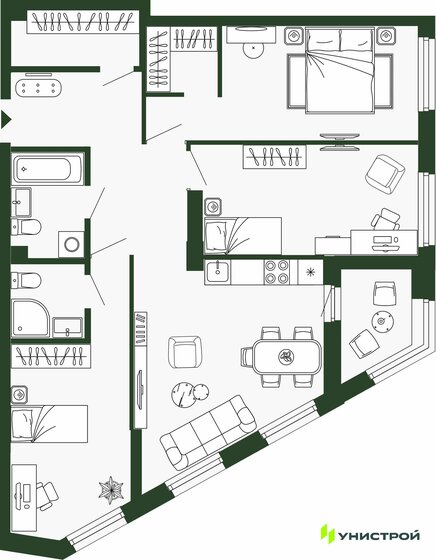 76,7 м², 2-комнатная квартира 22 500 000 ₽ - изображение 66