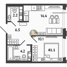 Квартира 41,1 м², 1-комнатная - изображение 1