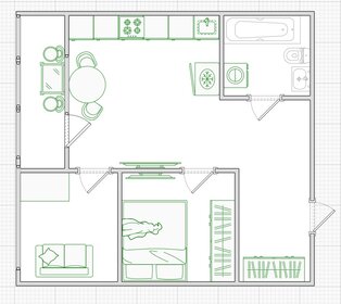 Квартира 44,3 м², 2-комнатная - изображение 1