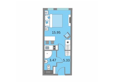 Квартира 24,8 м², студия - изображение 1