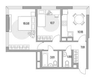 Квартира 50 м², 2-комнатная - изображение 1