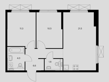 Квартира 56,4 м², 2-комнатная - изображение 1