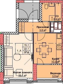 Квартира 37 м², 1-комнатная - изображение 1