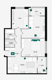 Квартира 75,4 м², 3-комнатная - изображение 1