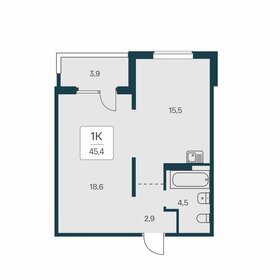 Квартира 45,2 м², 1-комнатная - изображение 1