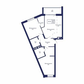 Квартира 72,2 м², 3-комнатная - изображение 1