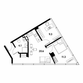 Квартира 45,3 м², 2-комнатные - изображение 1