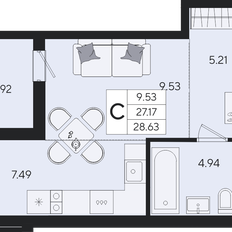 Квартира 28,6 м², студия - изображение 2