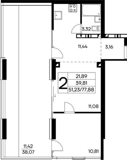 60,5 м², 2-комнатная квартира 24 177 000 ₽ - изображение 23