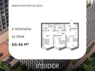 Квартира 60,5 м², 2-комнатные - изображение 1