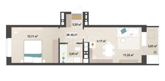 Квартира 49,8 м², 2-комнатная - изображение 1