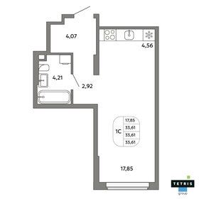 Квартира 33,6 м², студия - изображение 1